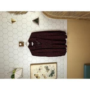 Gerald Darel Paris Long Sleeve Red and Black Printed Pelum Blouse - Size - 42